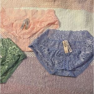 NWT  Victoria's Secret, panties, pink, purple, and green size large